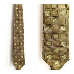 Gianni Versace Medusa Face Geometric Print Men's Tie
